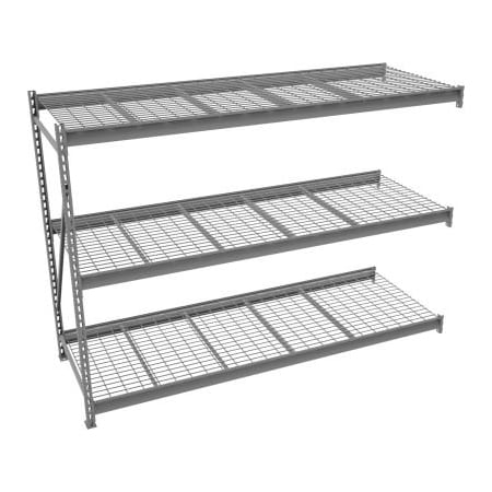 Tennsco Tennsco Bulk Storage Rack - 48"W x 48"D x 120"H - Add-On - 3 Shelf Levels - Wire Deck - Medium Gray BU-4848120WA-MGY